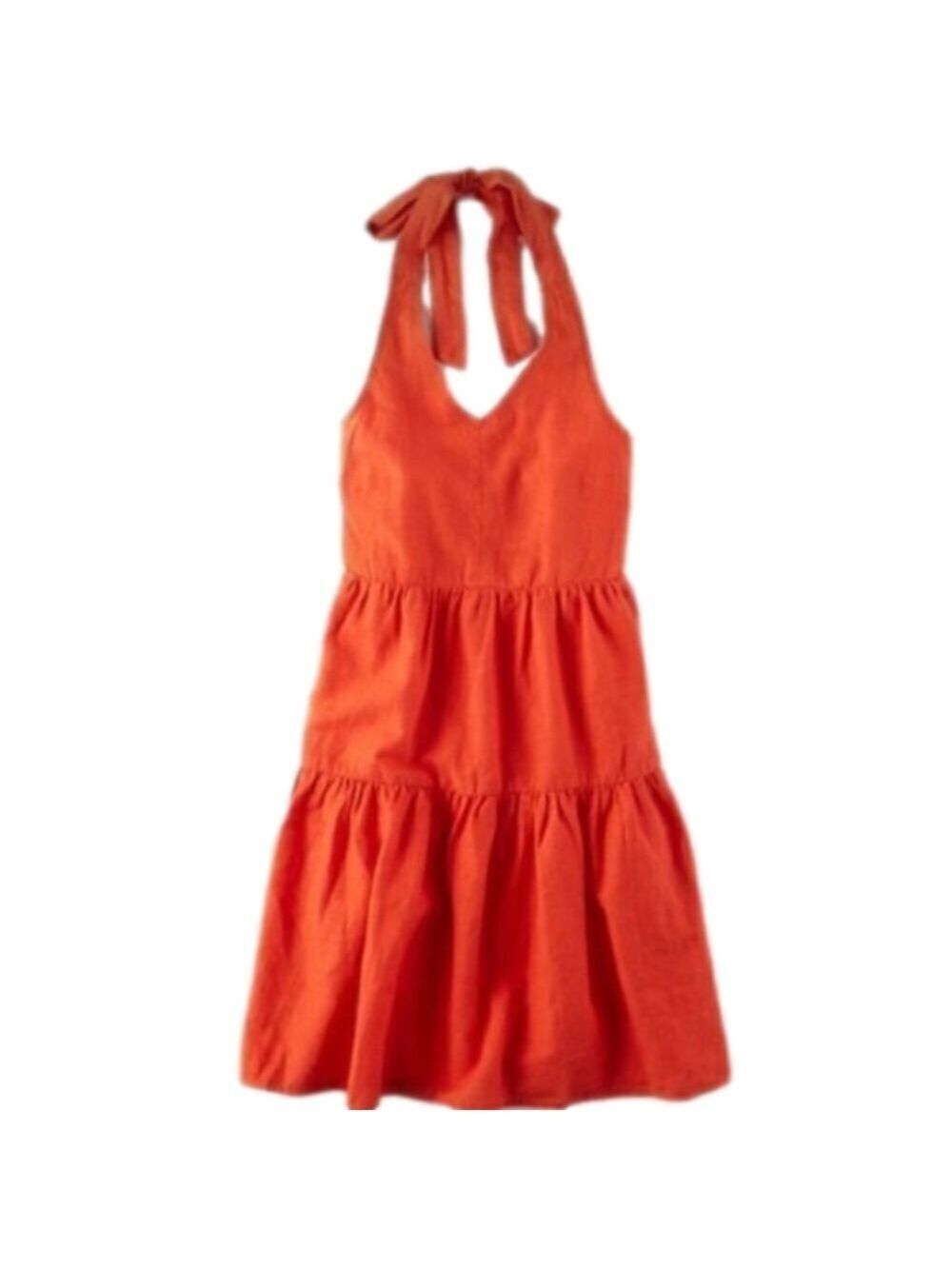 American Eagle Orange V-Neck Halter Dress Size Small